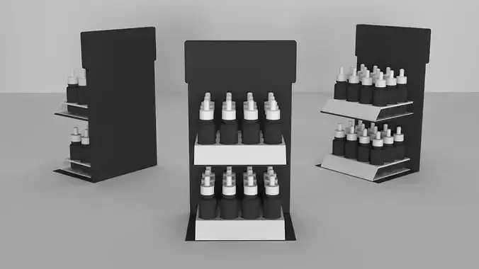 CBD Hemp Bottles Counter Top Product Display Shelf 3D model