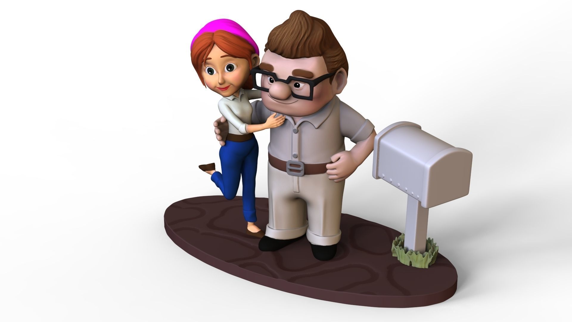 Carl and Ellie young 2 - Topcake for wedding 3D print model_6