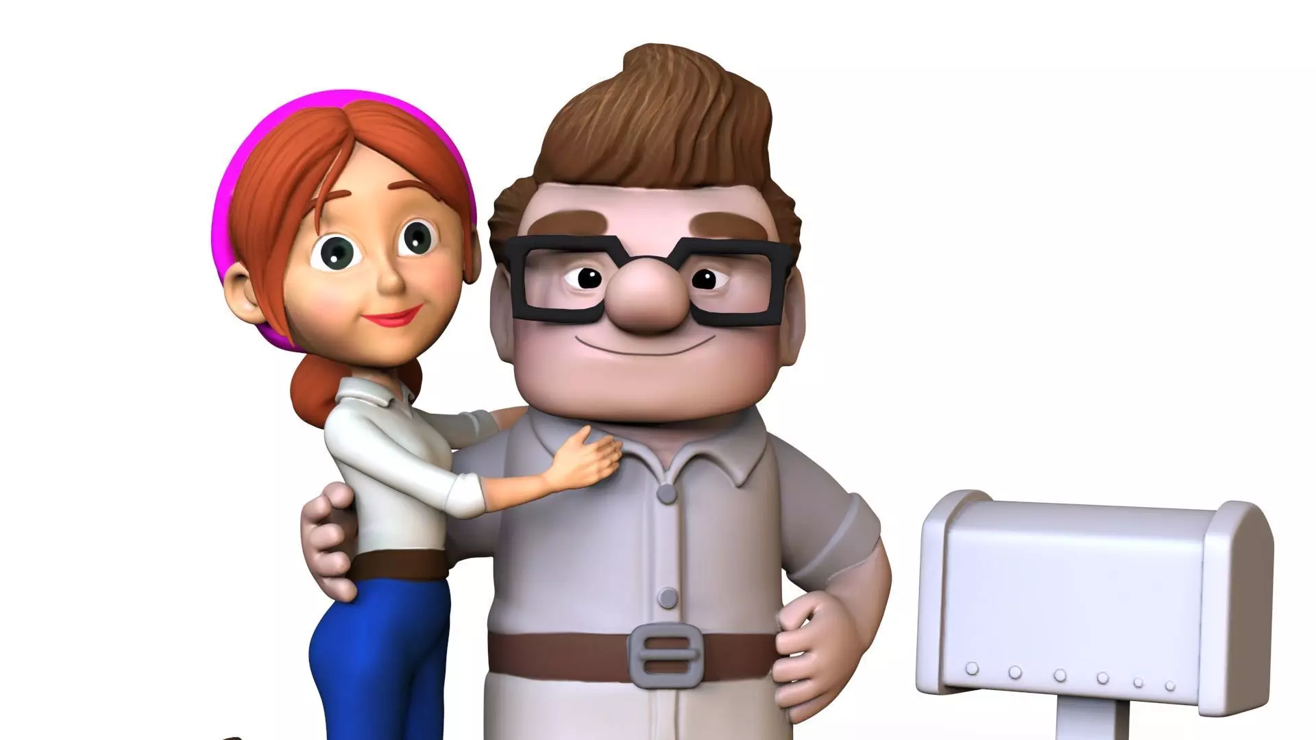 Carl and Ellie young 2 - Topcake for wedding 3D print model_0