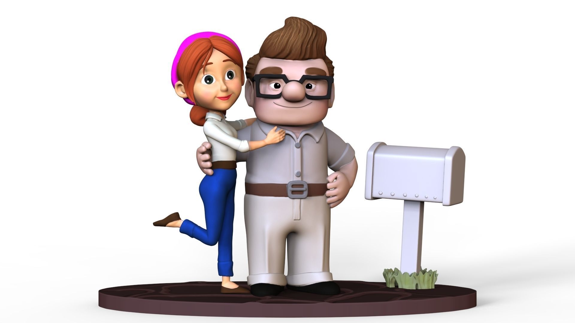 Carl and Ellie young 2 - Topcake for wedding 3D print model_2