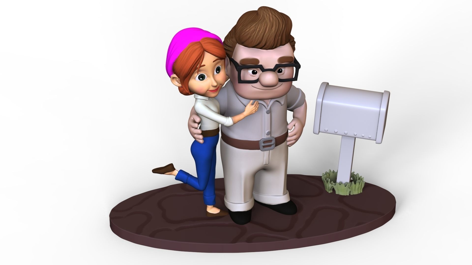 Carl and Ellie young 2 - Topcake for wedding 3D print model_3