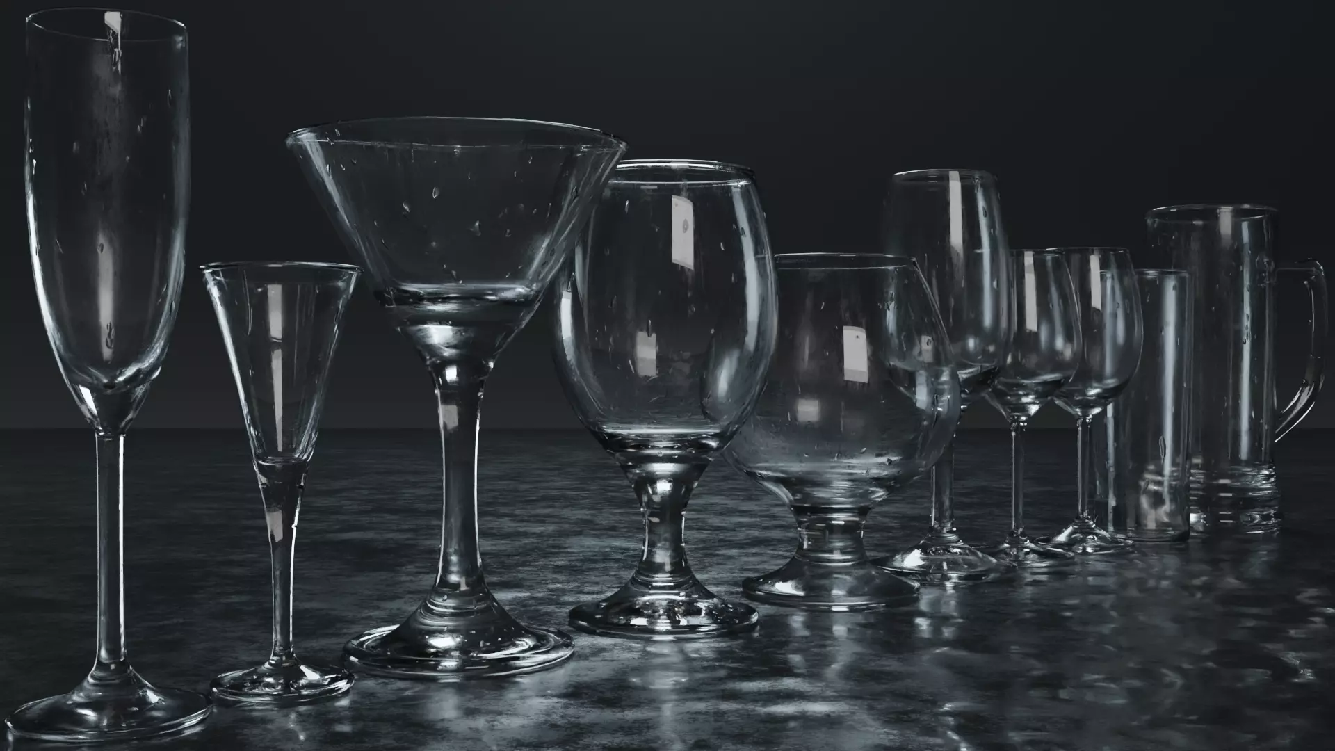 Glass Pack 3D Models Low-poly 3D model_0