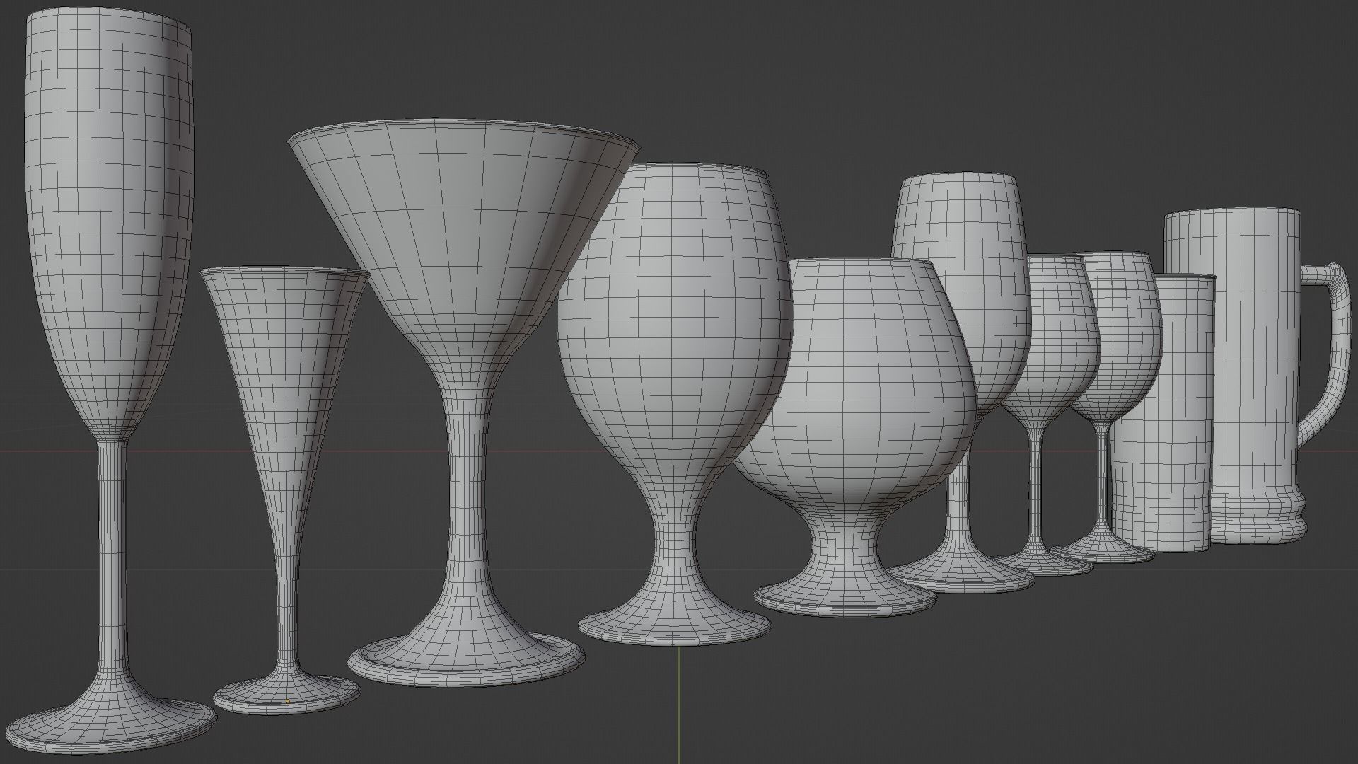 Glass Pack 3D Models Low-poly 3D model_11