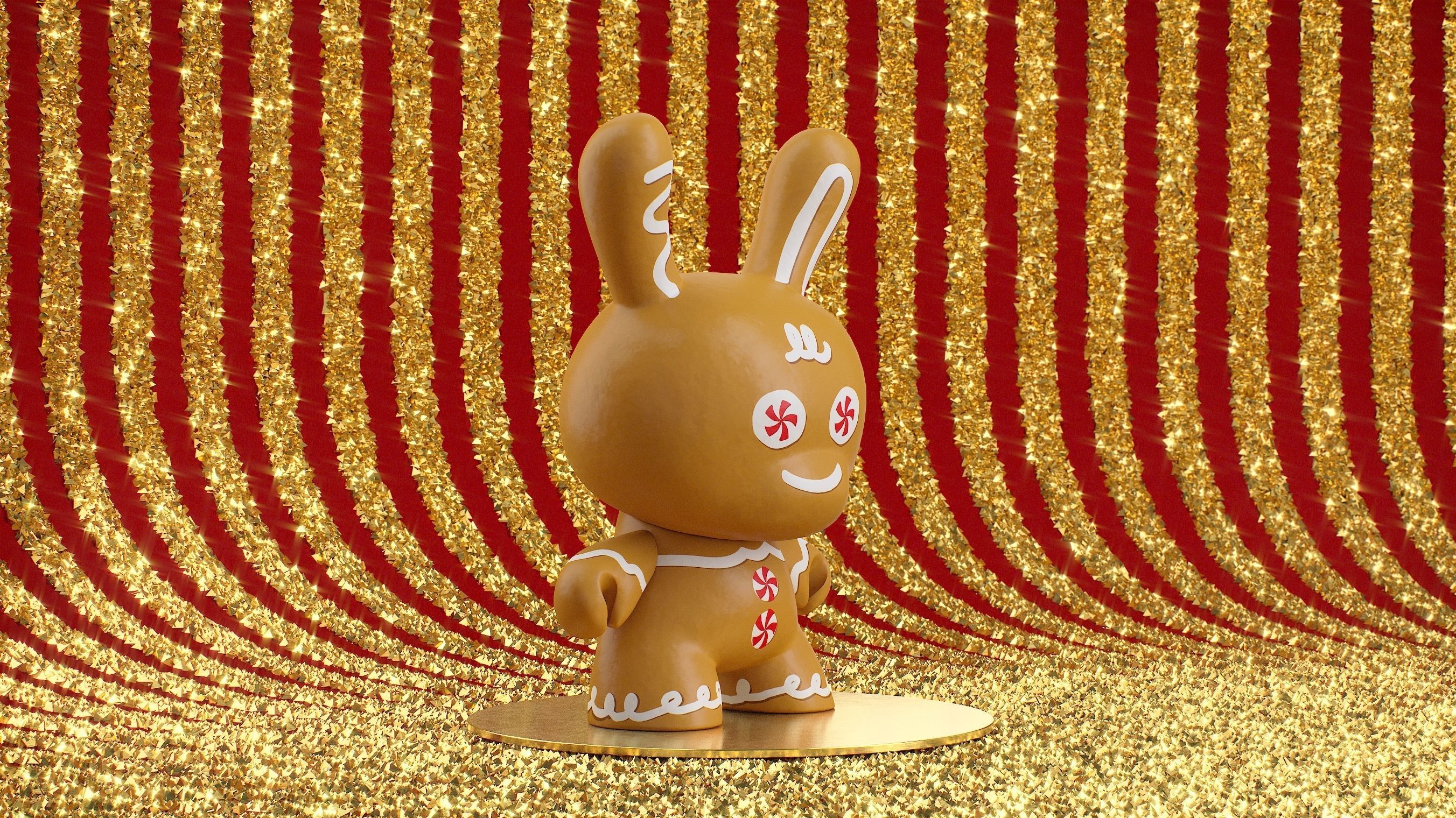 Kidrobot Cookie 12 inch Christmas Set Dunny 3D model_4