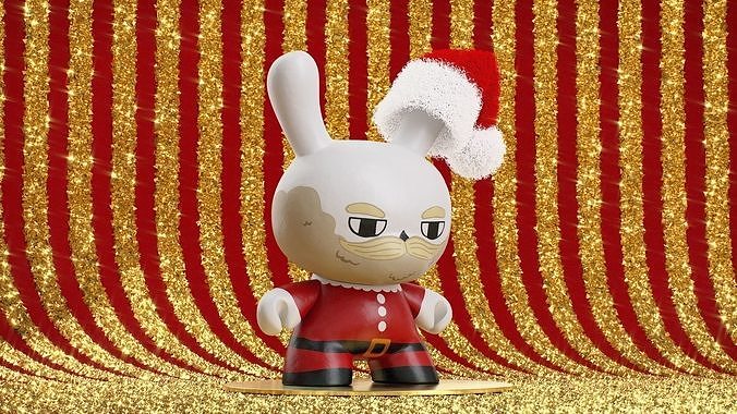 Kidrobot Santa Claus 12 inch Christmas Set Dunny 3D model
