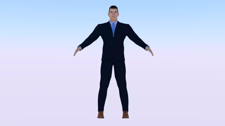 Businessman 01 Low-poly 3D model_0