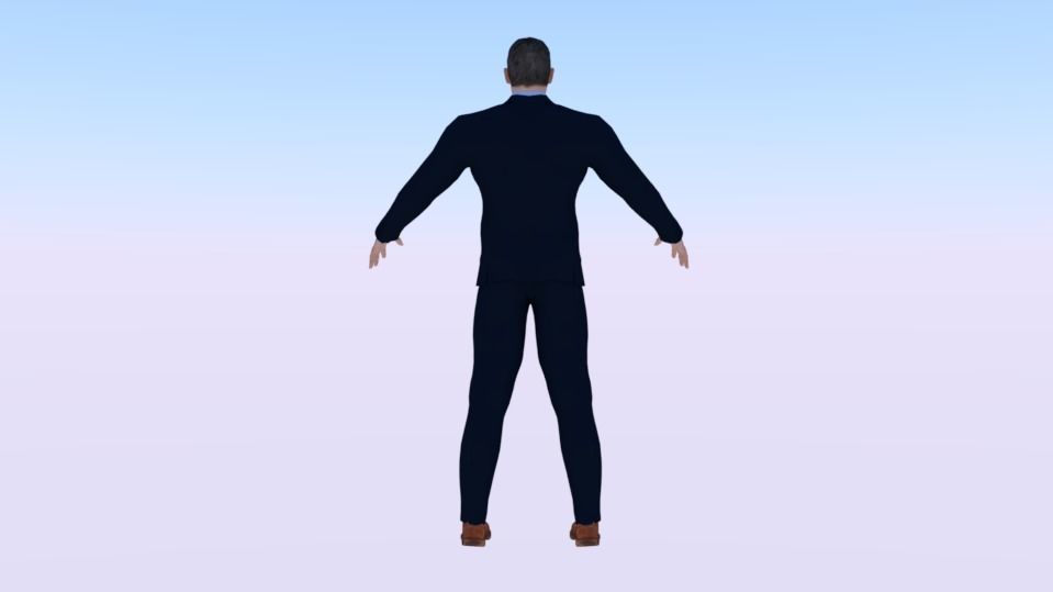 Businessman 01 Low-poly 3D model_2