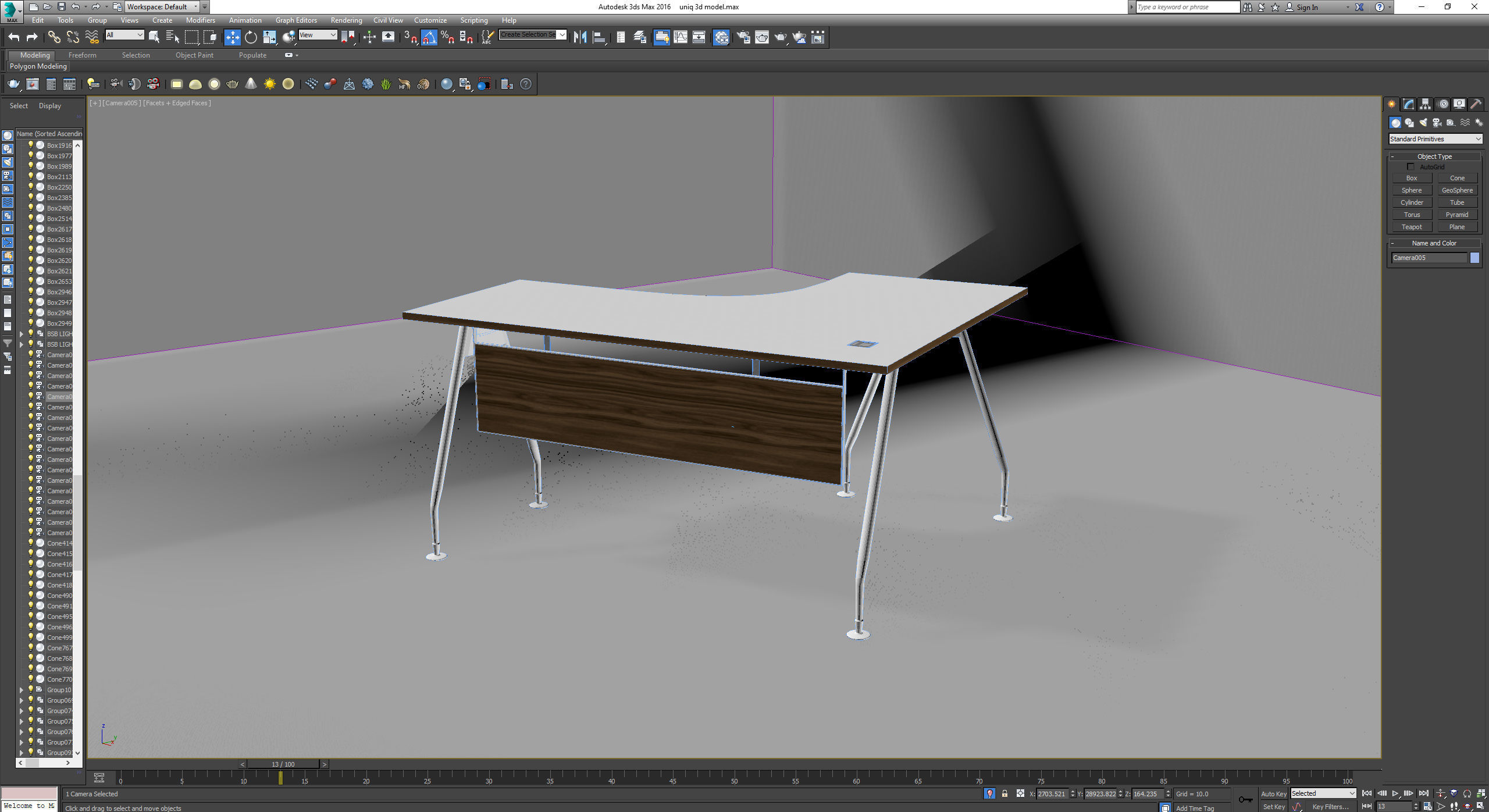 offiec minimal table design 3D model_1