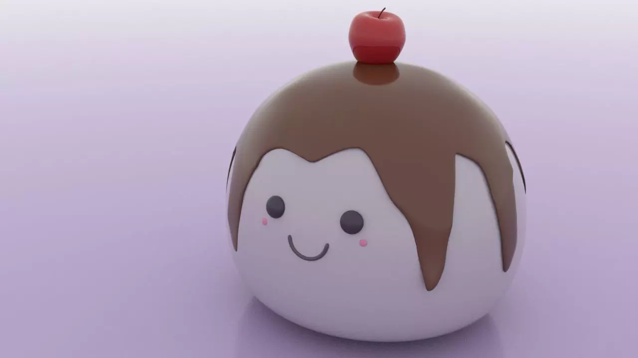 Cutie choco pie Low-poly 3D model_0