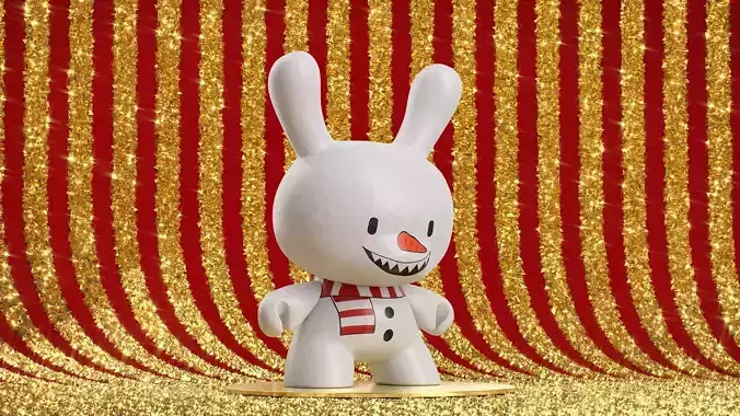 Kidrobot Snowman 12 inch Christmas Set Dunny 3D model