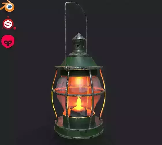 Stylized medieval kerosene lamp