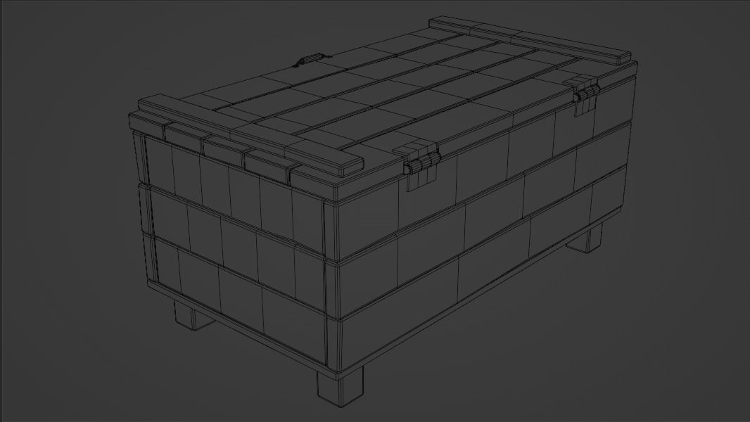 Old Damaged Wood Treasure Box 3D model_8