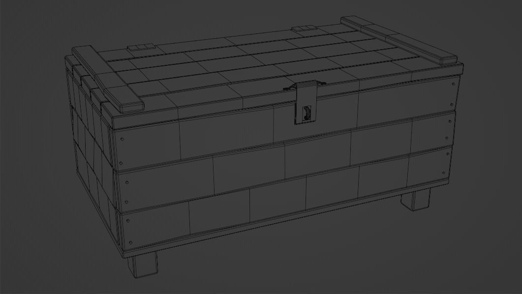 Old Damaged Wood Treasure Box 3D model_7