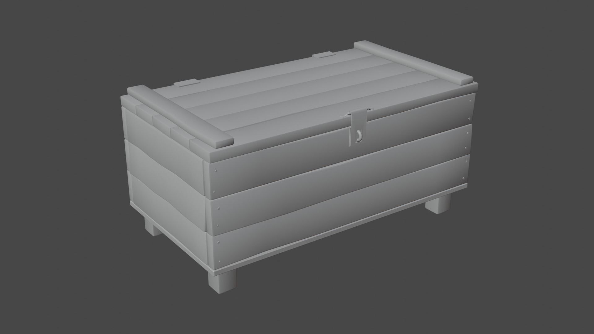 Old Damaged Wood Treasure Box 3D model_5