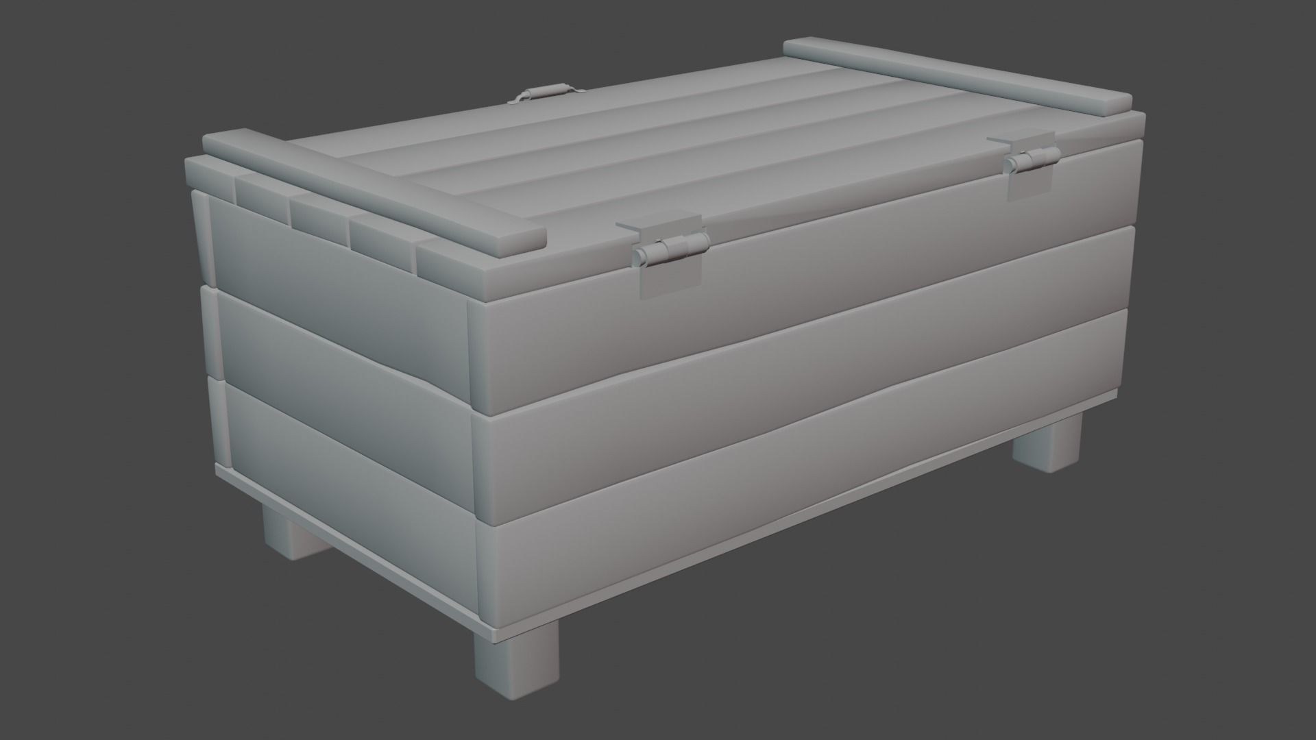 Old Damaged Wood Treasure Box 3D model_6