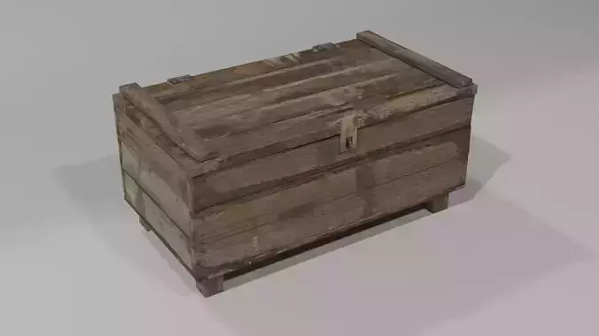 Old Damaged Wood Treasure Box 