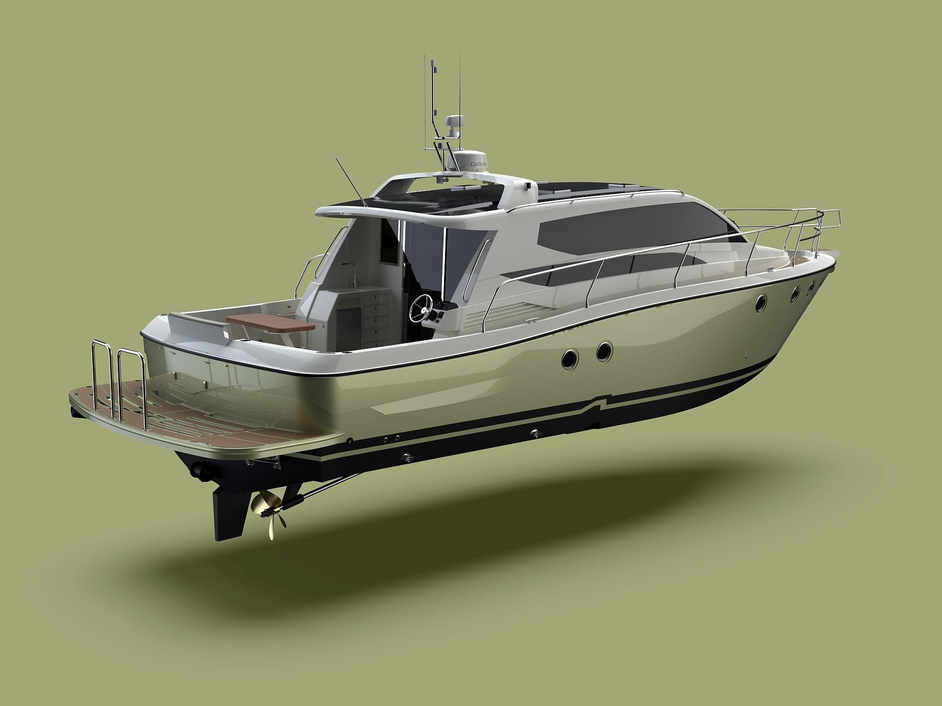 36 Foot Motor Boat 3D model_5