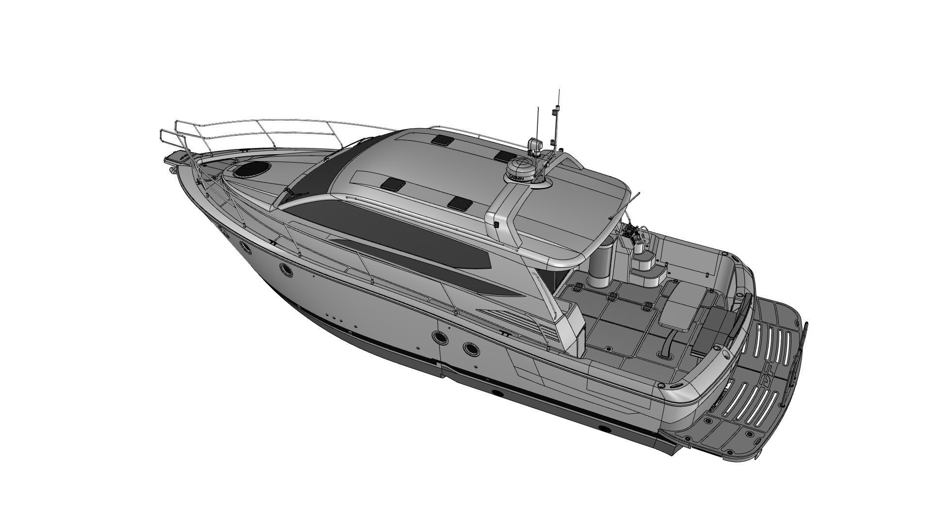 36 Foot Motor Boat 3D model_11