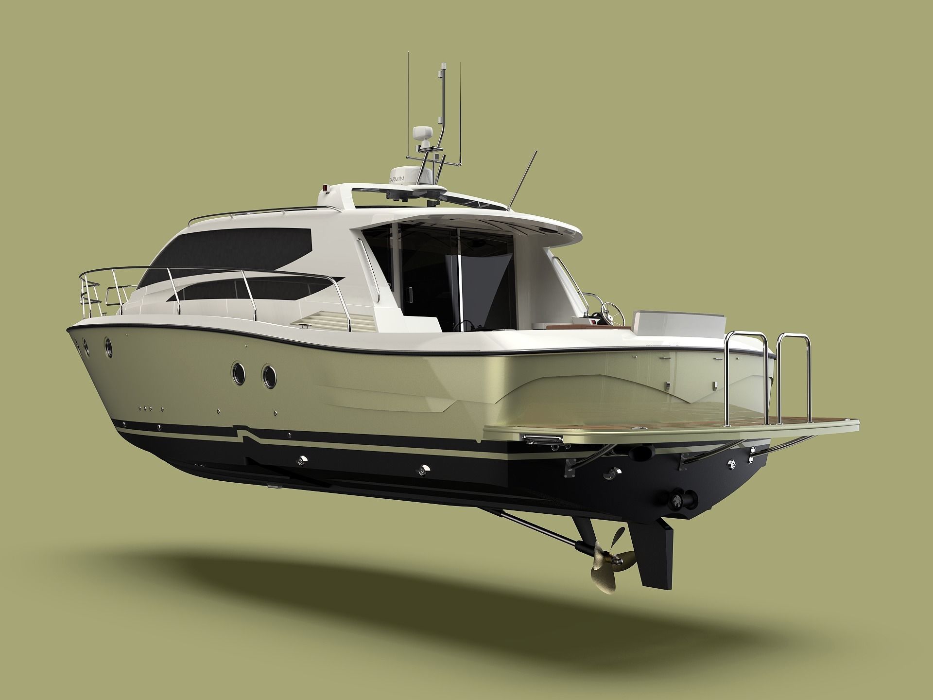 36 Foot Motor Boat 3D model_3