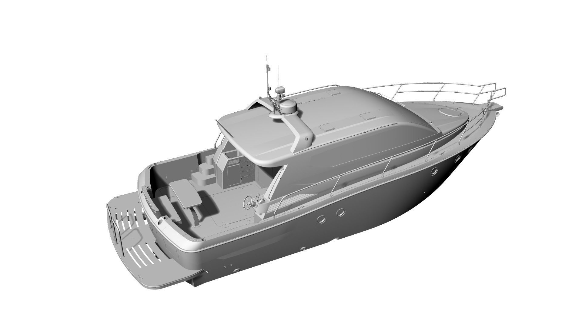 36 Foot Motor Boat 3D model_23