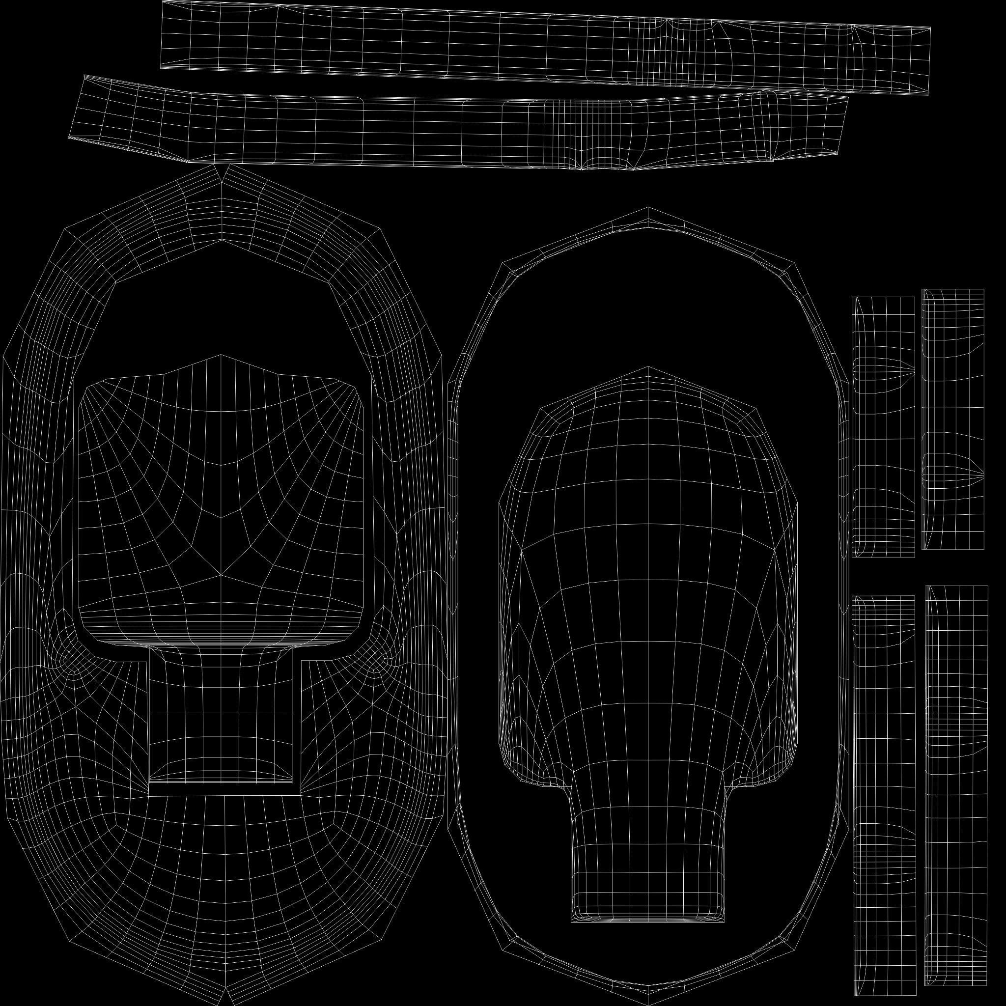 White couch 3D model_4