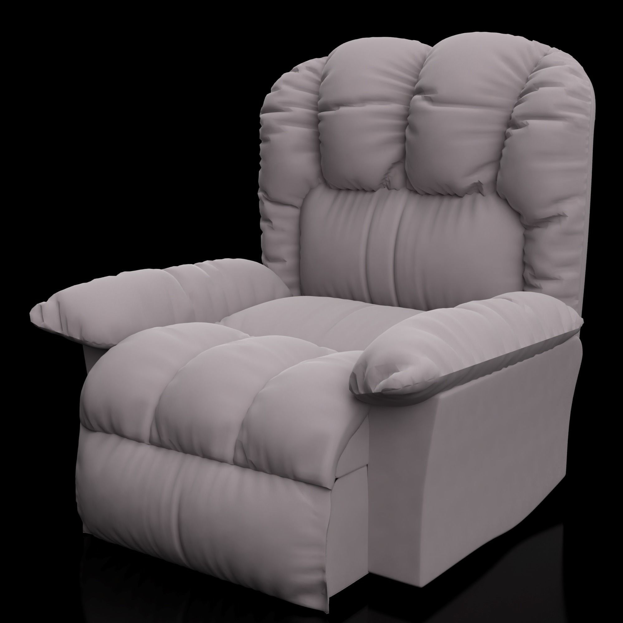 White couch 3D model_2