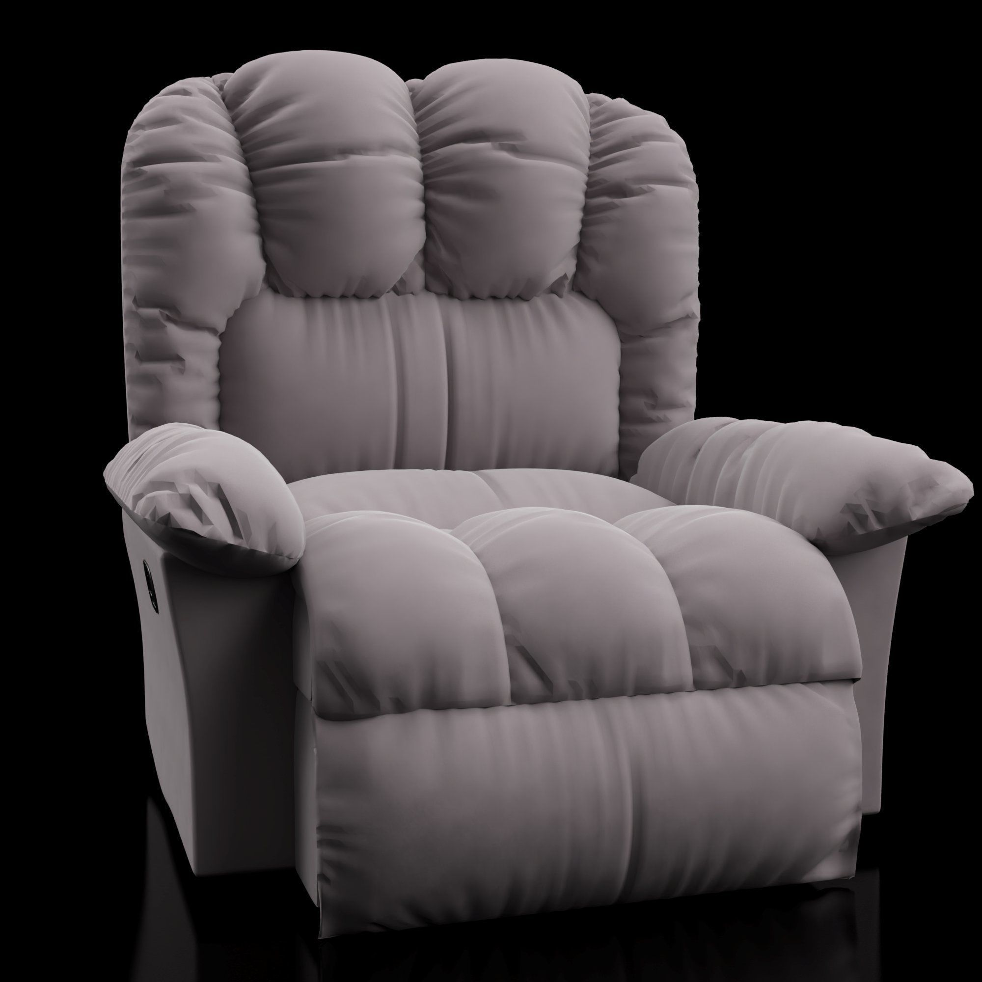 White couch 3D model_1