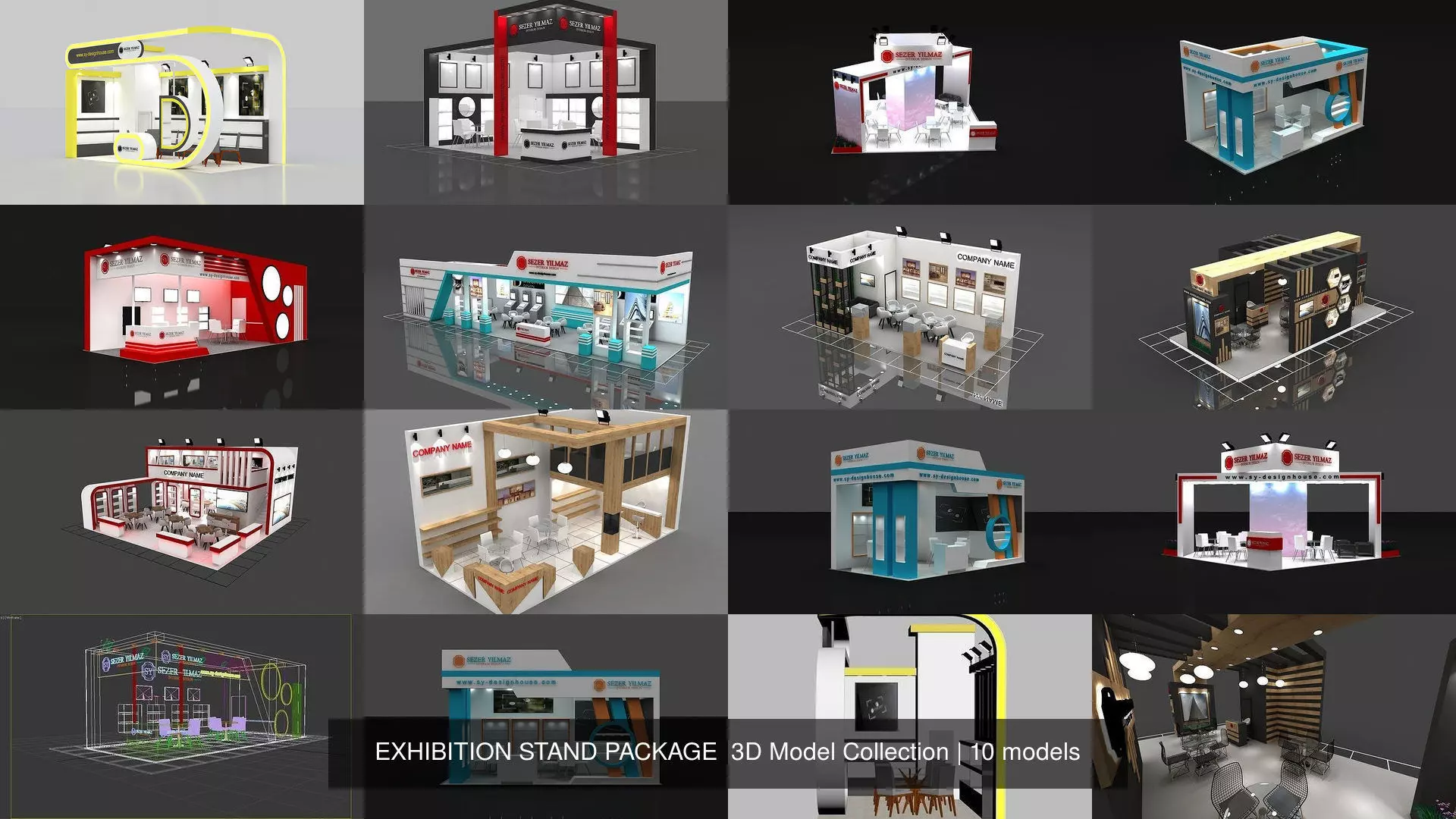 EXHIBITION STAND PACKAGE  3D Model Collection _1