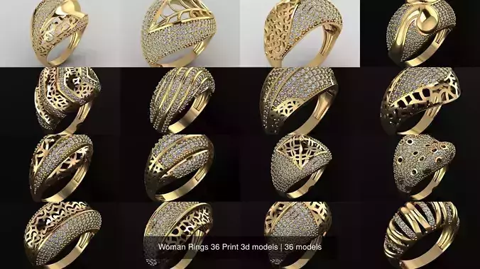 Woman Rings 36 Print 3d models