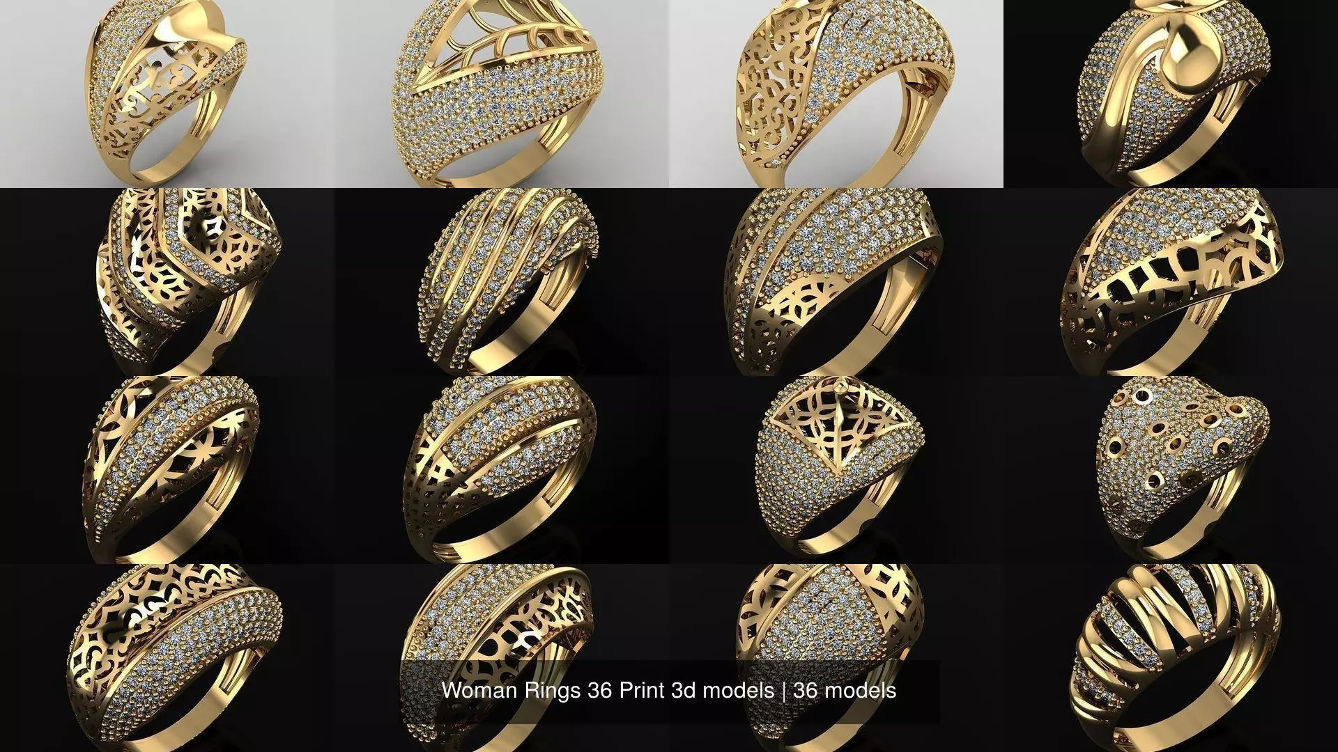 Woman Rings 36 Print 3d models 3D Model Collection_0