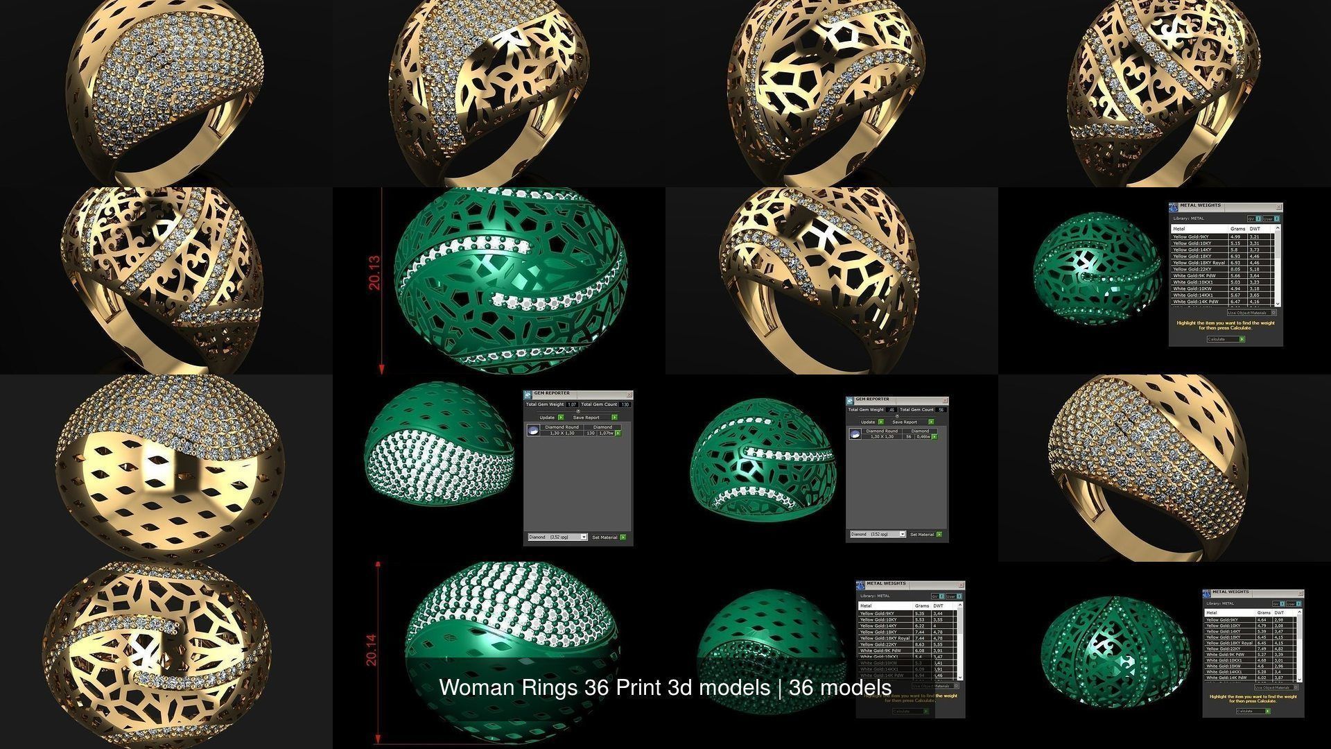 Woman Rings 36 Print 3d models 3D Model Collection_6