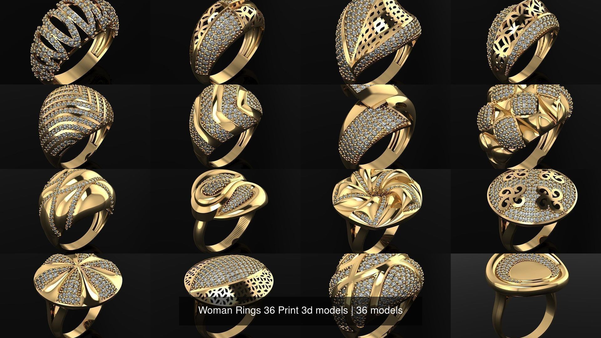 Woman Rings 36 Print 3d models 3D Model Collection_3