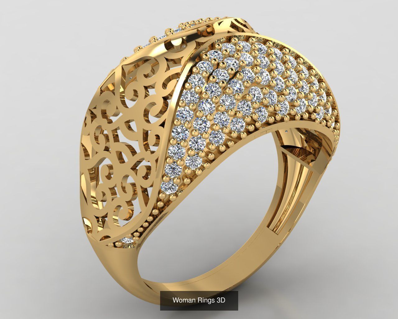 Woman Rings 36 Print 3d models 3D Model Collection_5