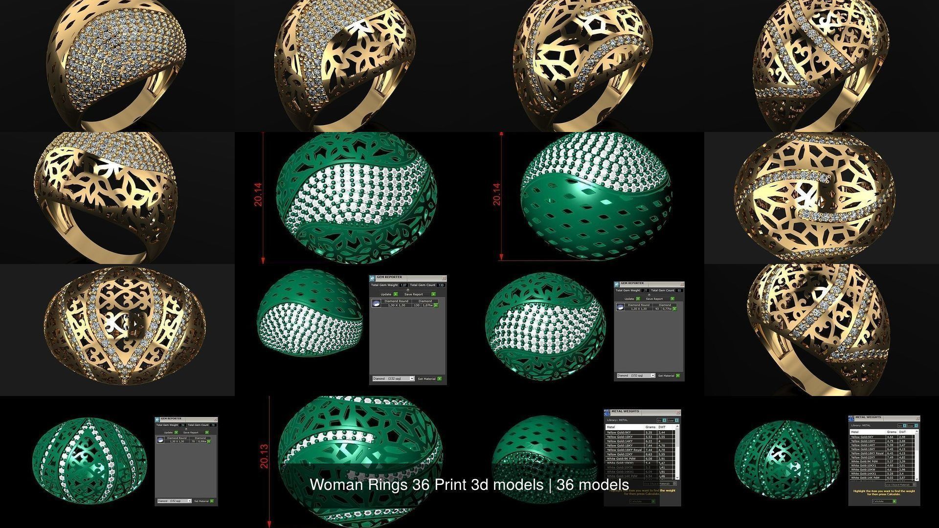 Woman Rings 36 Print 3d models 3D Model Collection_4