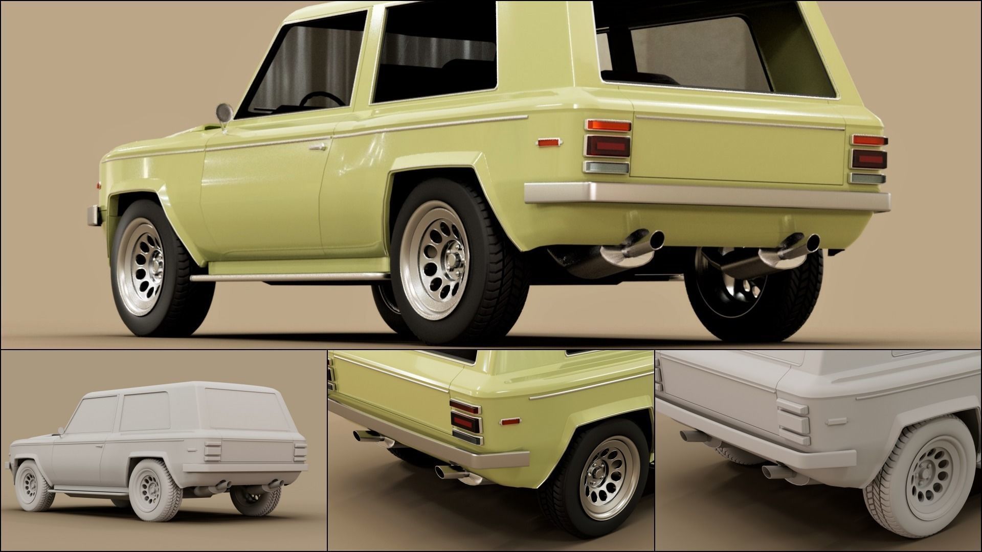 70s generic truck suv pack 3D Model Collection_5