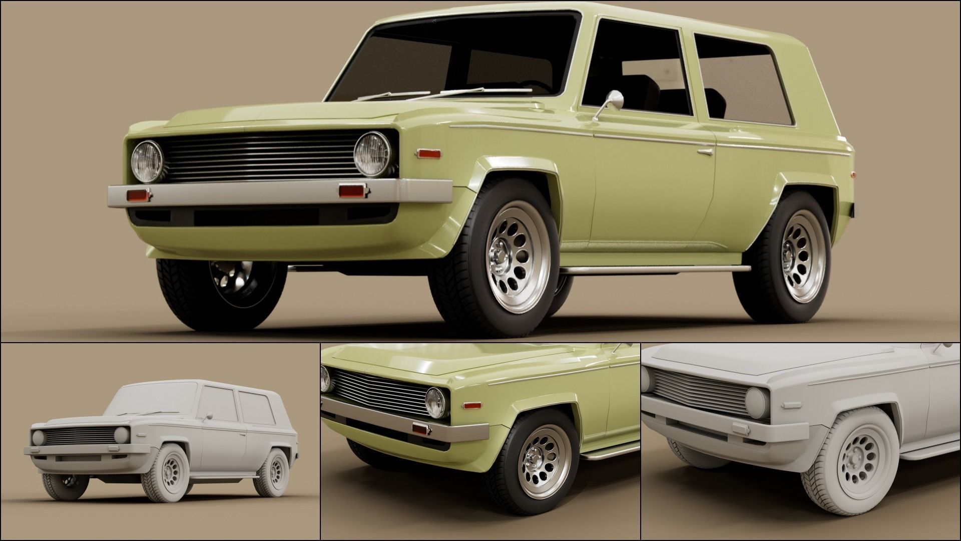 70s generic truck suv pack 3D Model Collection_4