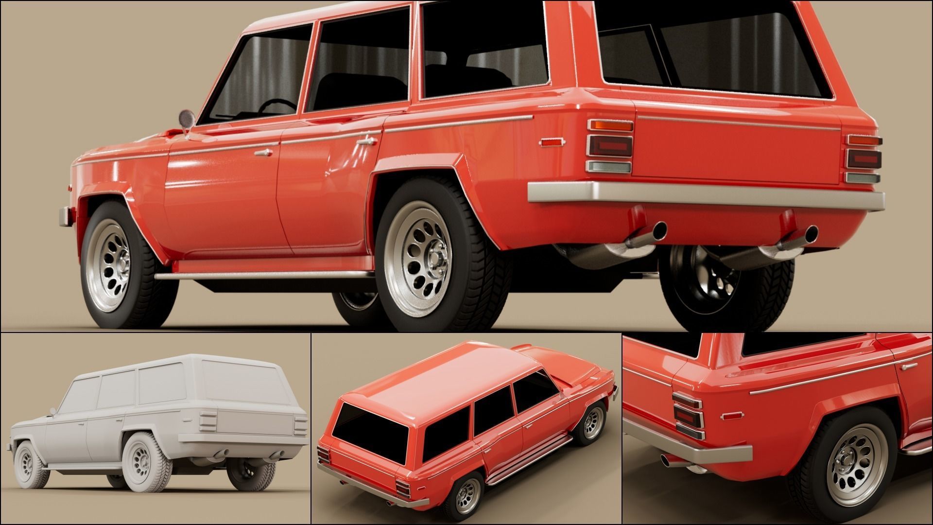 70s generic truck suv pack 3D Model Collection_2