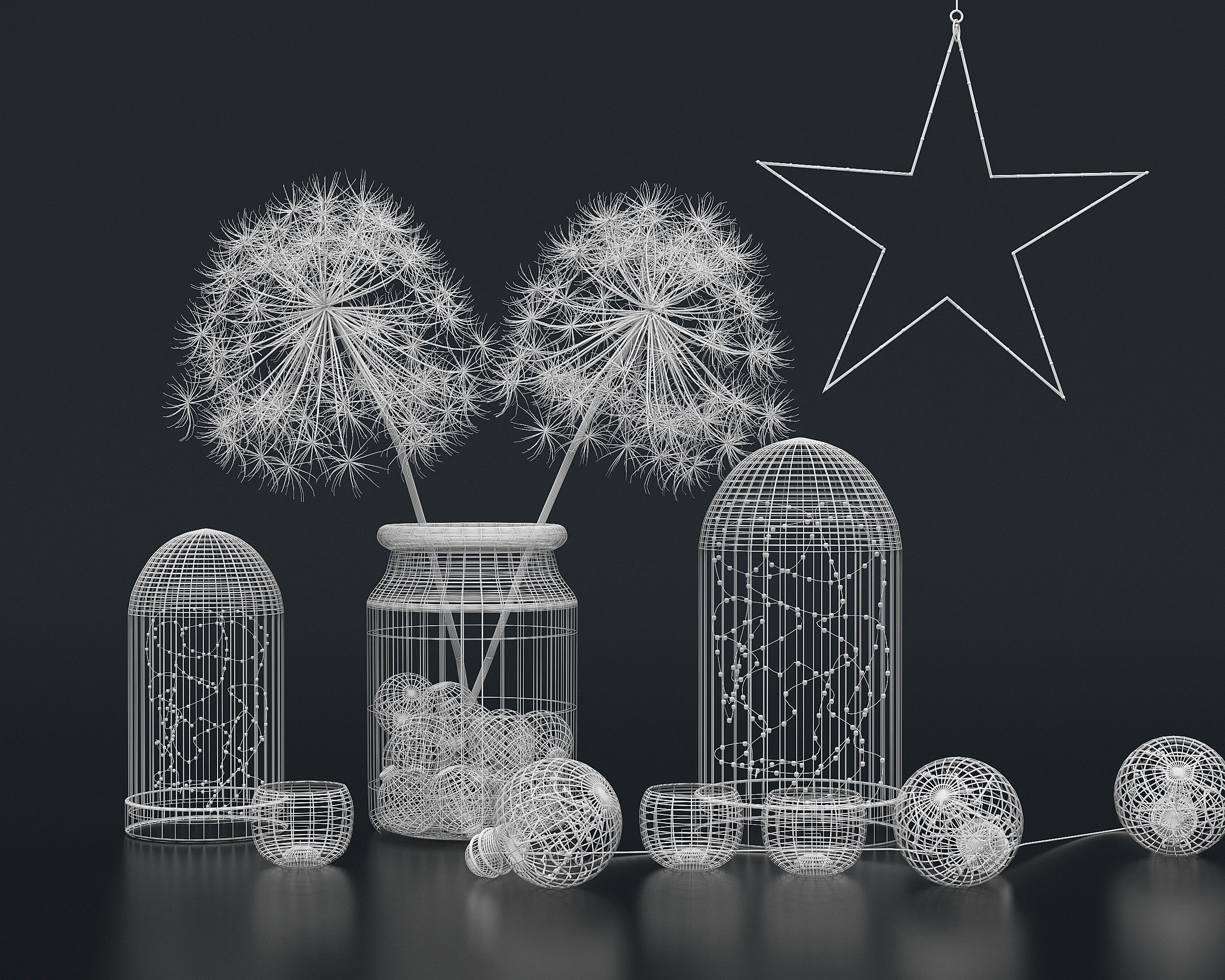 Christmas Gold Set 3D model_1