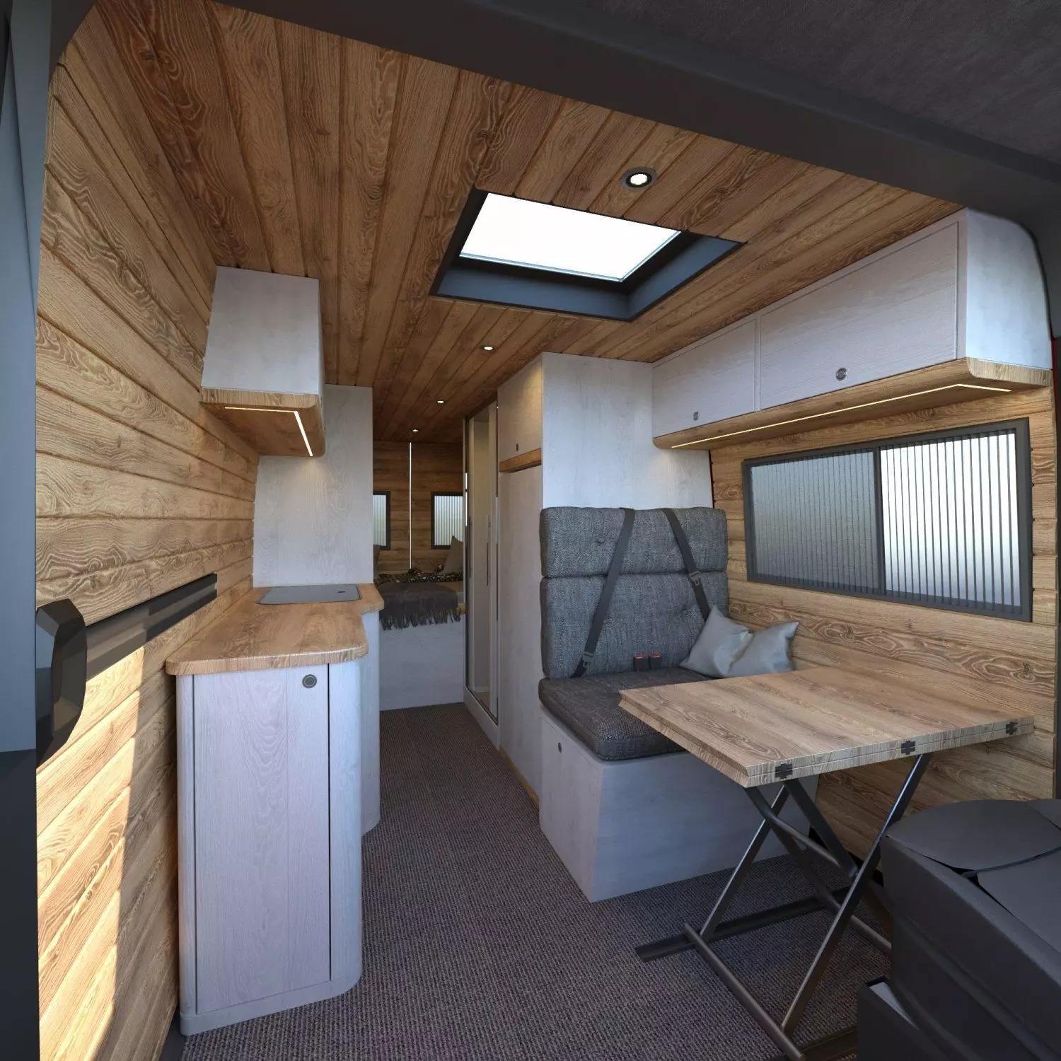 Fiat Ducato Camper Van Interior Design Low-poly 3D model_0
