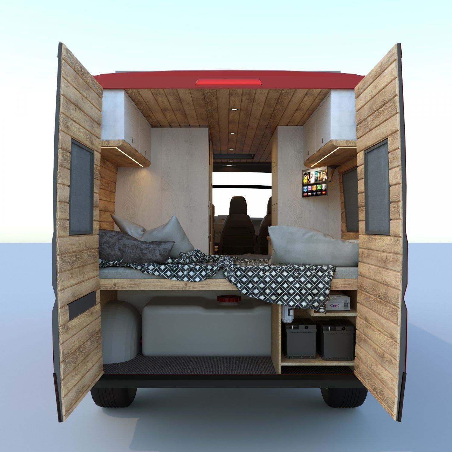 Fiat Ducato Camper Van Interior Design Low-poly 3D model_6