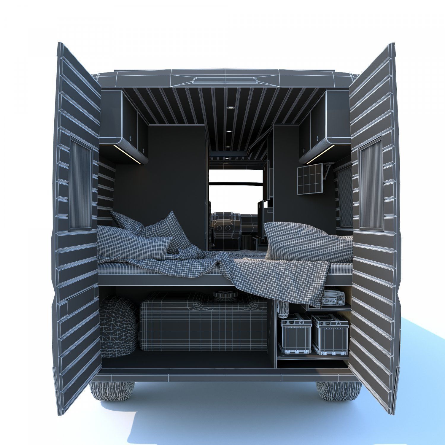 Fiat Ducato Camper Van Interior Design Low-poly 3D model_12