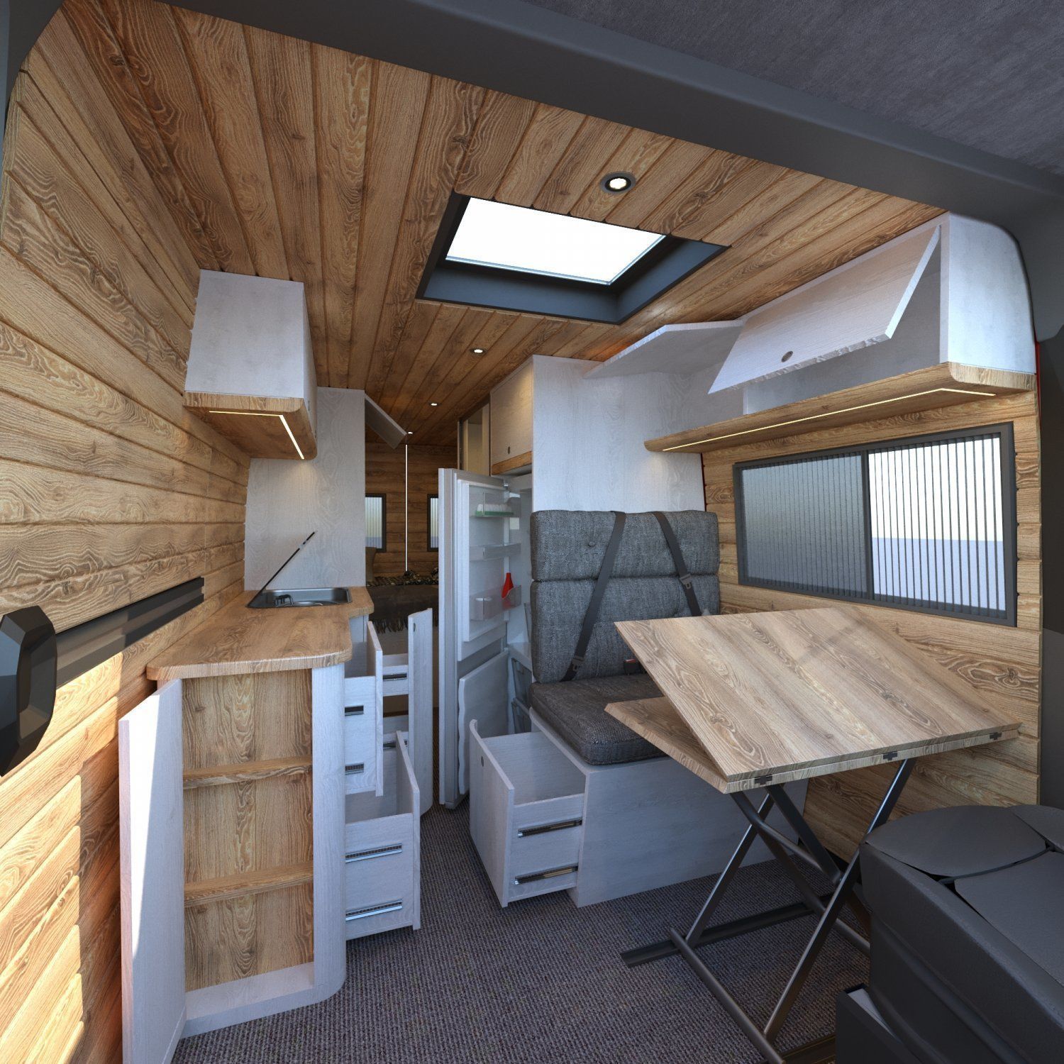 Fiat Ducato Camper Van Interior Design Low-poly 3D model_4