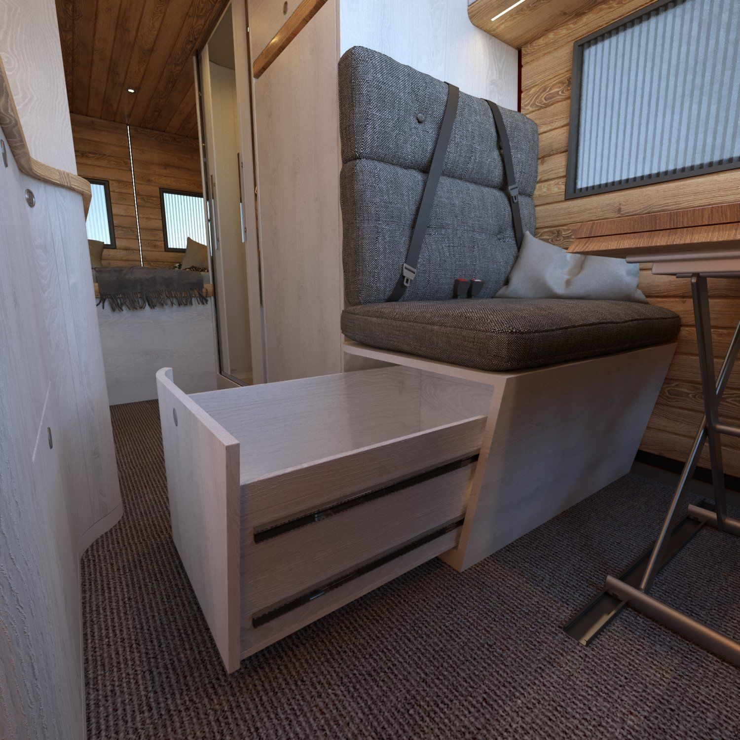 Fiat Ducato Camper Van Interior Design Low-poly 3D model_7