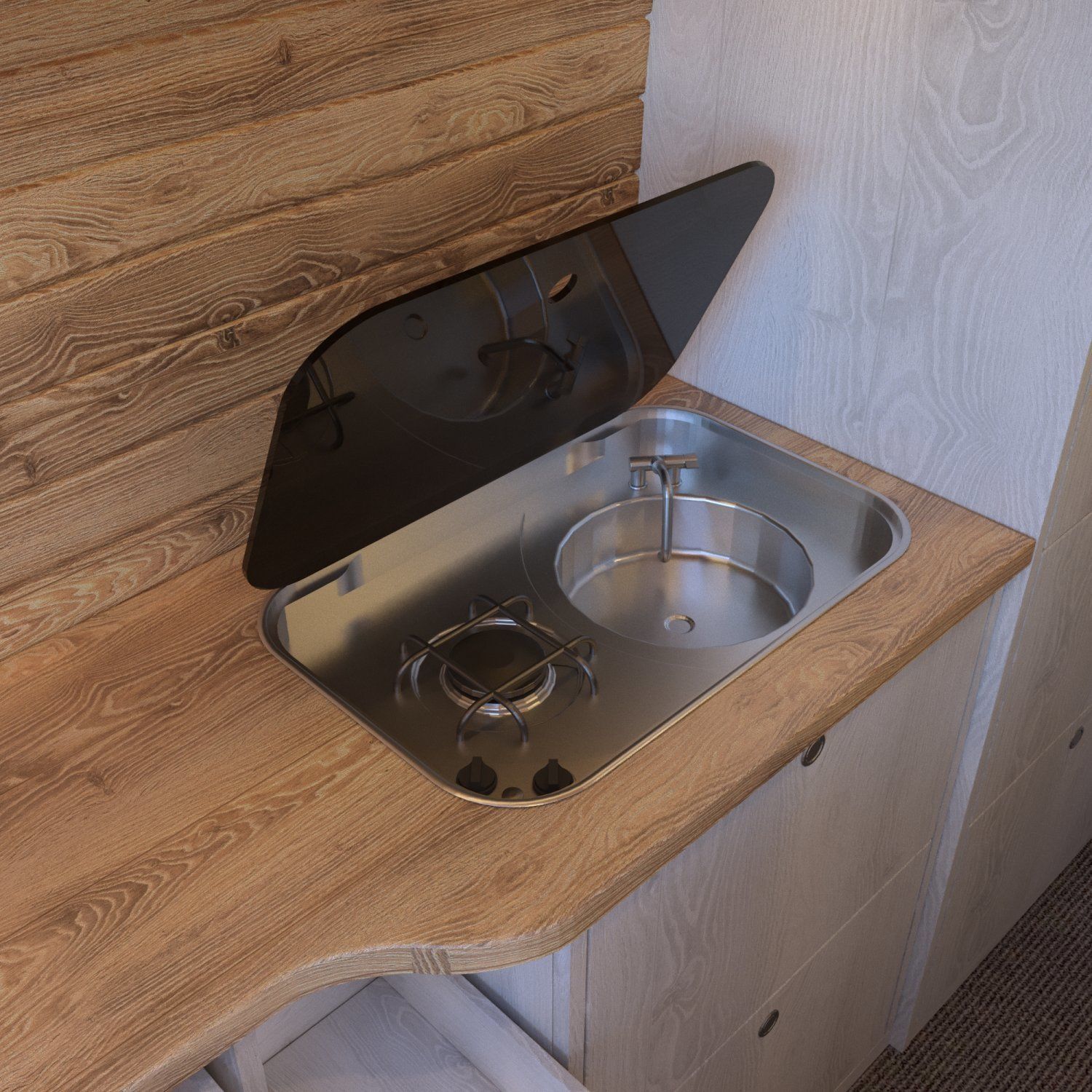 Fiat Ducato Camper Van Interior Design Low-poly 3D model_8