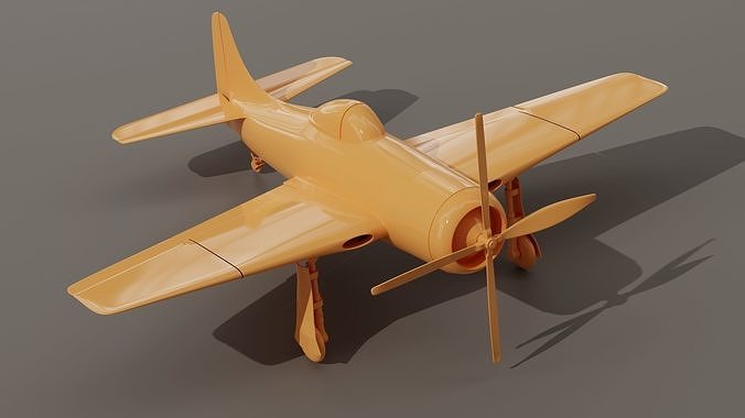 Grumman F8F Bearcat Low-poly 3D model
