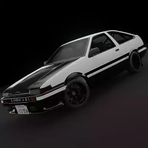 1986 Toyota Sprinter Trueno AE86 From Initial D Free 3D model