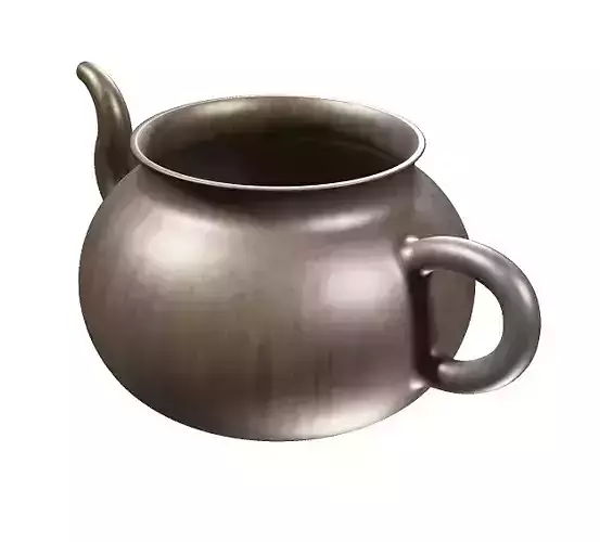 Classic Copper Pot Low-poly 3D model