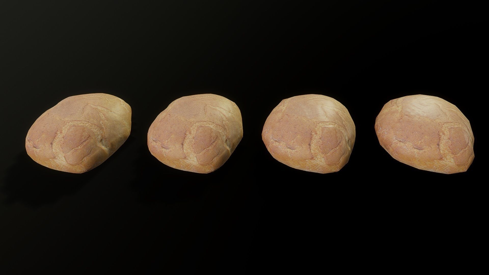 3D Scan Black Bread 01 Low-poly 3D model_4