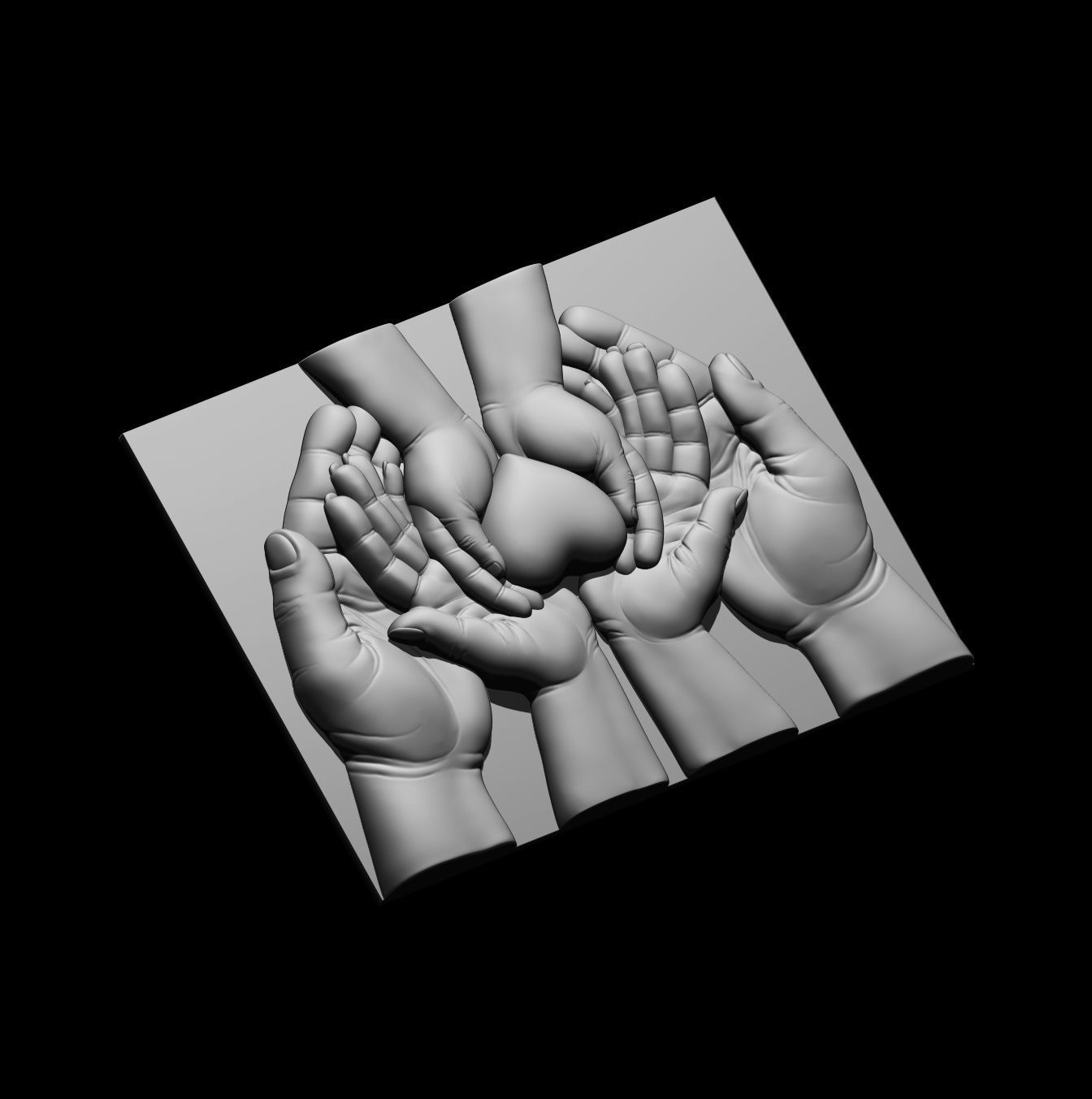 Heart in hand 3D print model 3D print model_2