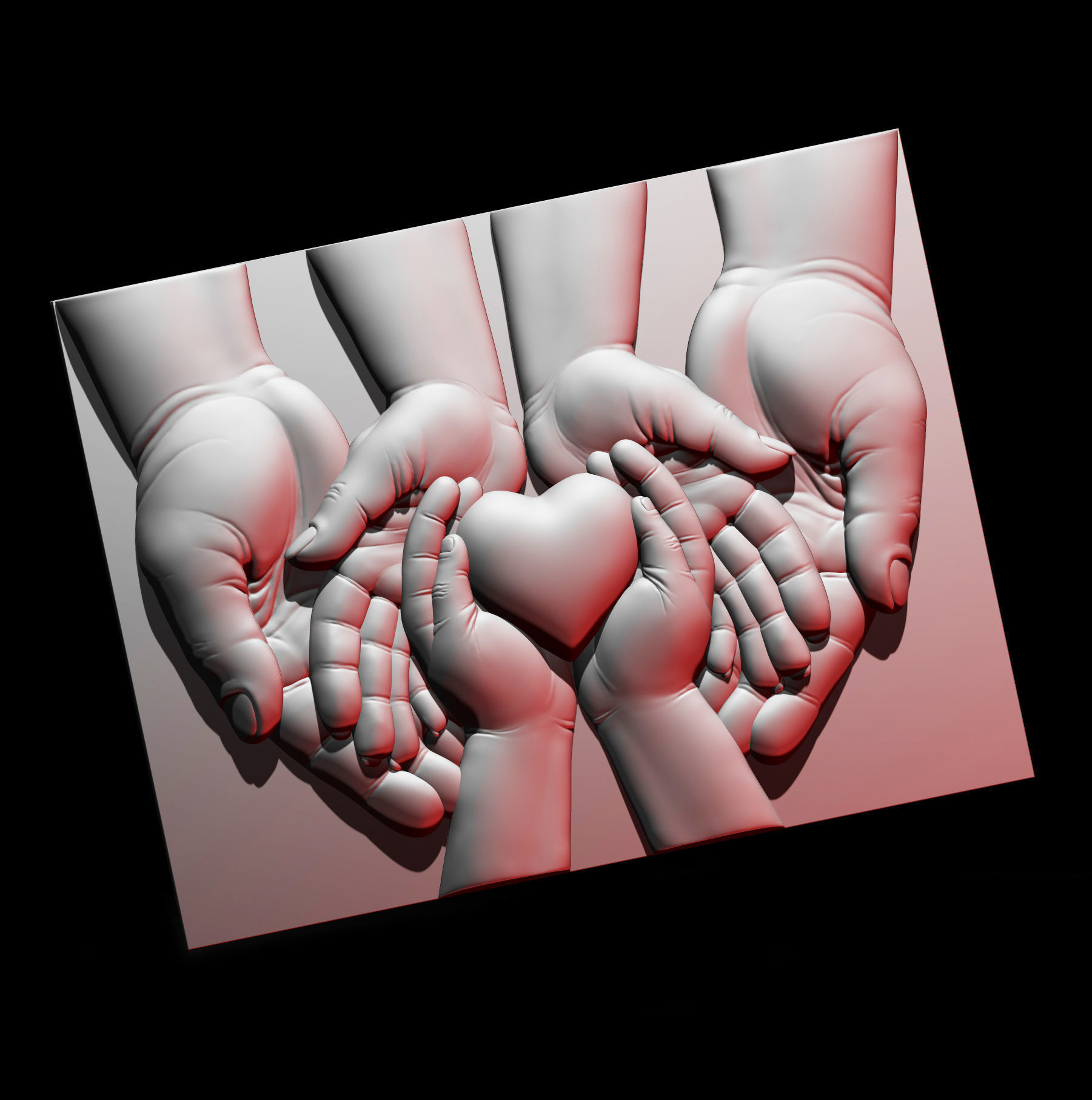 Heart in hand 3D print model 3D print model_8